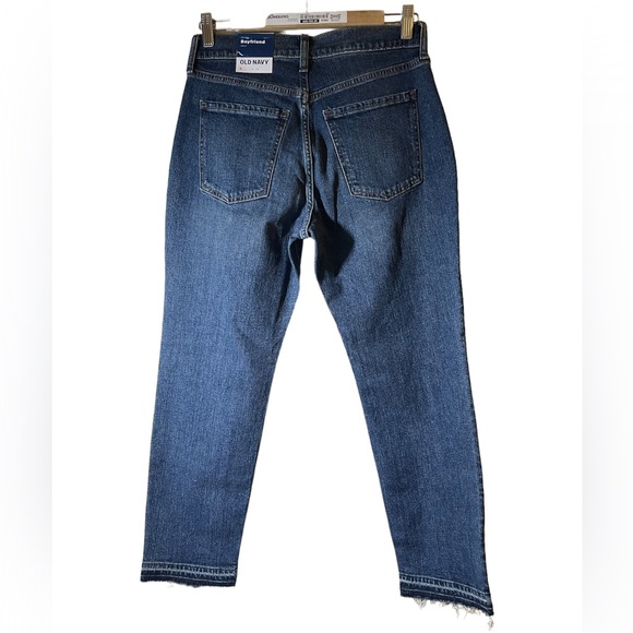Old Navy Women's Size 2 Blue Boyfriend Mid Rise Cut Off Jeans - Picture 2 of 9